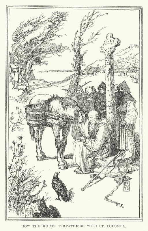 Como o cavalo simpatizou com St Columba (litho) de Henry Justice Ford
