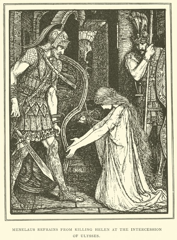 Menelau se abstém de matar Helen na intercessão de Ulisses de Henry Justice Ford