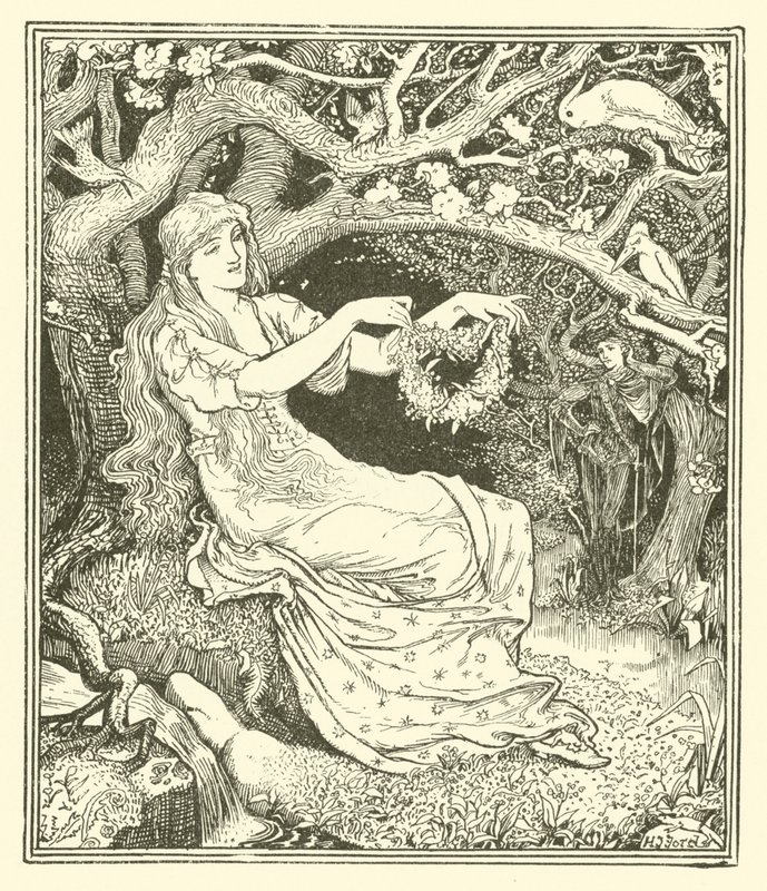 Príncipe Narciso e a Princesa Potentilla (gravura) de Henry Justice Ford