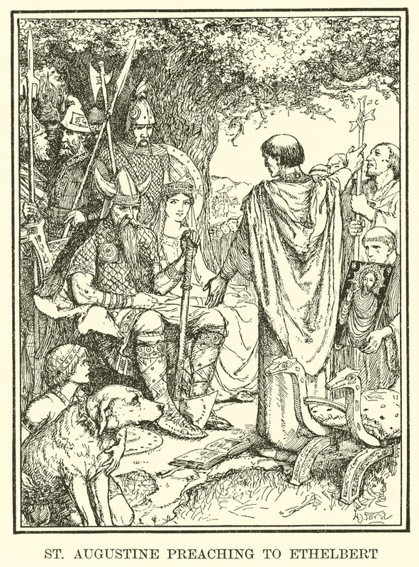 Santo Agostinho Pregando para Ethelbert de Henry Justice Ford