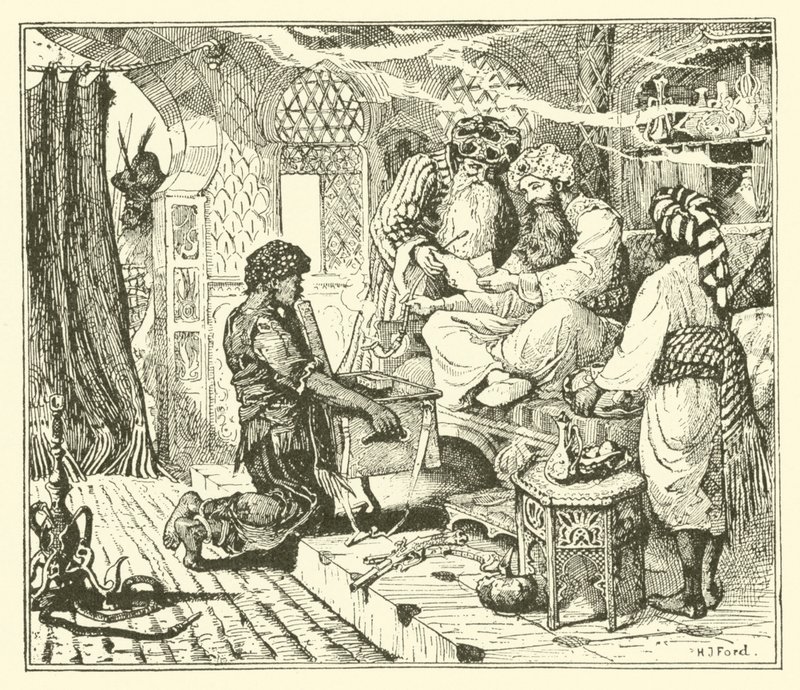 A história do califa Stork (gravura) de Henry Justice Ford