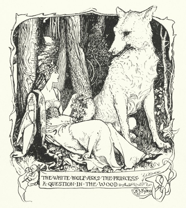 O Lobo Branco Pede à Princesa uma Pergunta na Madeira (gravura) de Henry Justice Ford