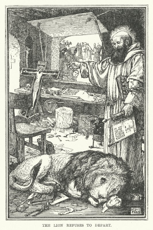 O leão recusa-se a partir (litho) de Henry Justice Ford