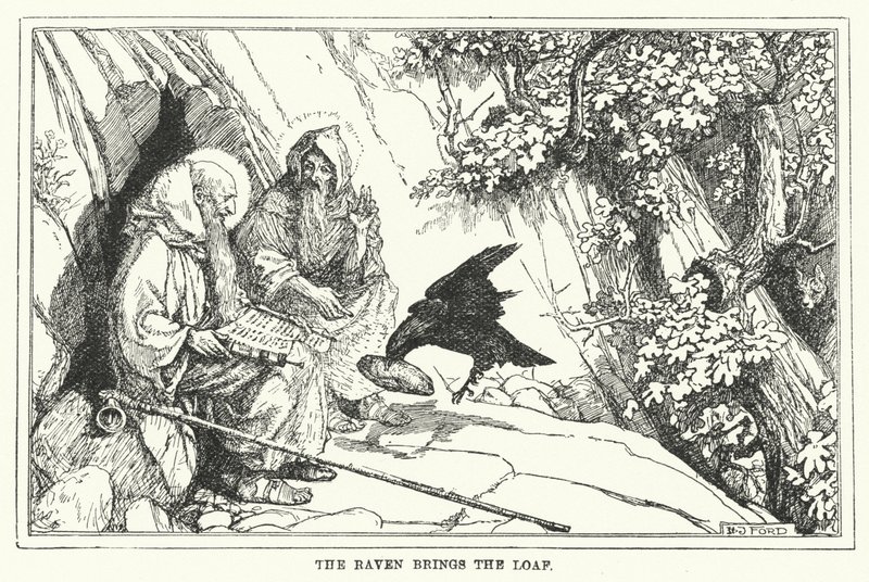 O corvo traz o pão (litho) de Henry Justice Ford