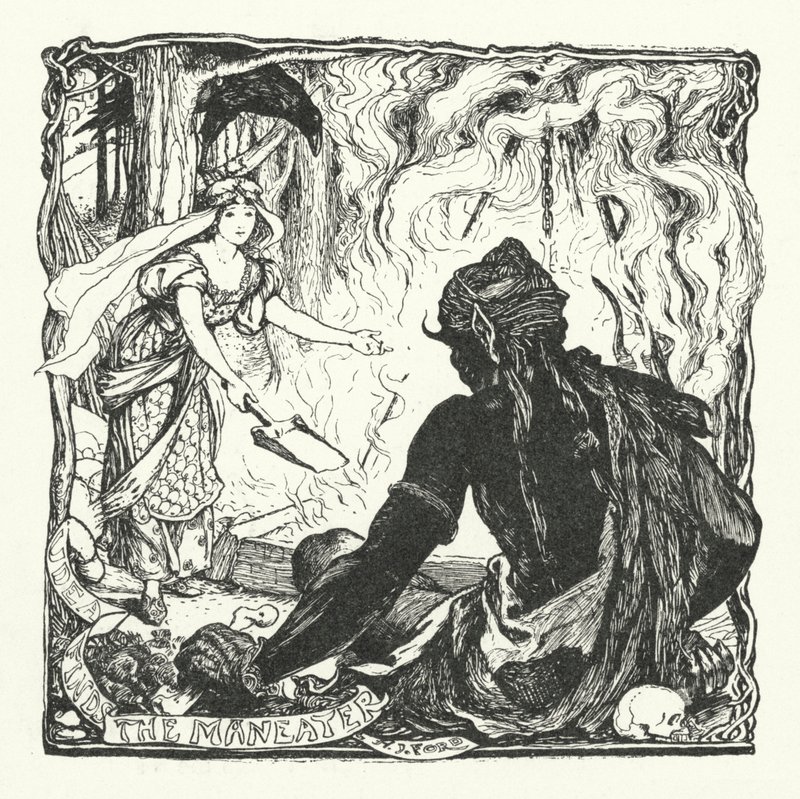 Udea encontra o Maneater (gravura) de Henry Justice Ford