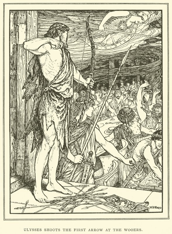 Ulysses atira a primeira seta nos Wooers de Henry Justice Ford