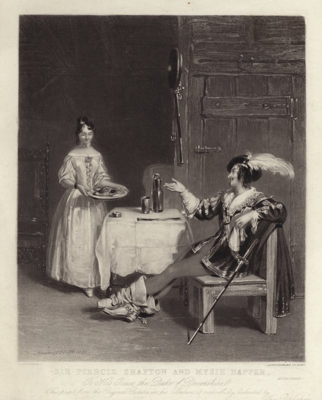 Sir Piercie Shafton e Mysie Happer de Henry Liverseege