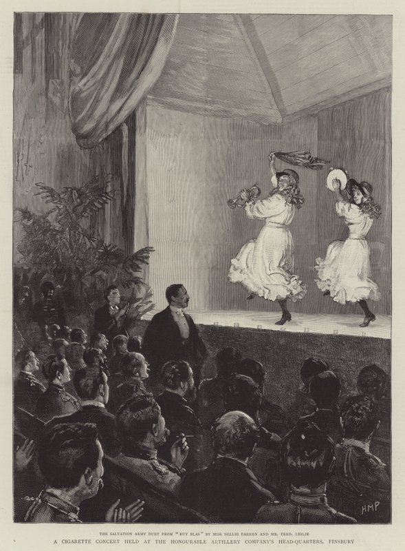 Um concerto de cigarros realizado na sede da Honorável Artillery Company, Finsbury de Henry Marriott Paget