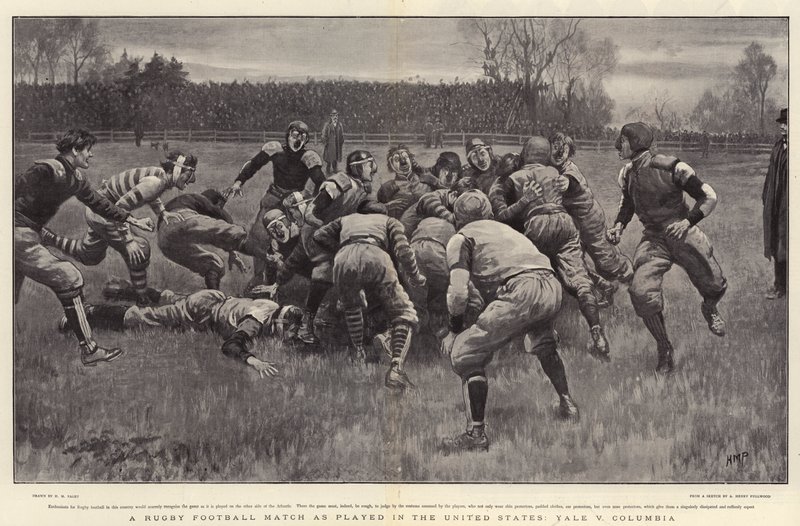Um jogo de futebol de rugby como jogado nos Estados Unidos, Yale v Columbia de Henry Marriott Paget