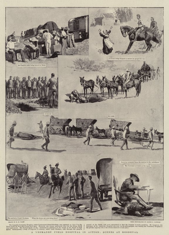 Um hospital de campo de Yeomanry em ação, cenas em Roodeval de Henry Marriott Paget