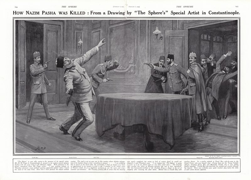Assassinato de Nazim Paxá pelos Jovens Turcos, Constantinopla, 23 de janeiro de 1913 de Henry Marriott Paget