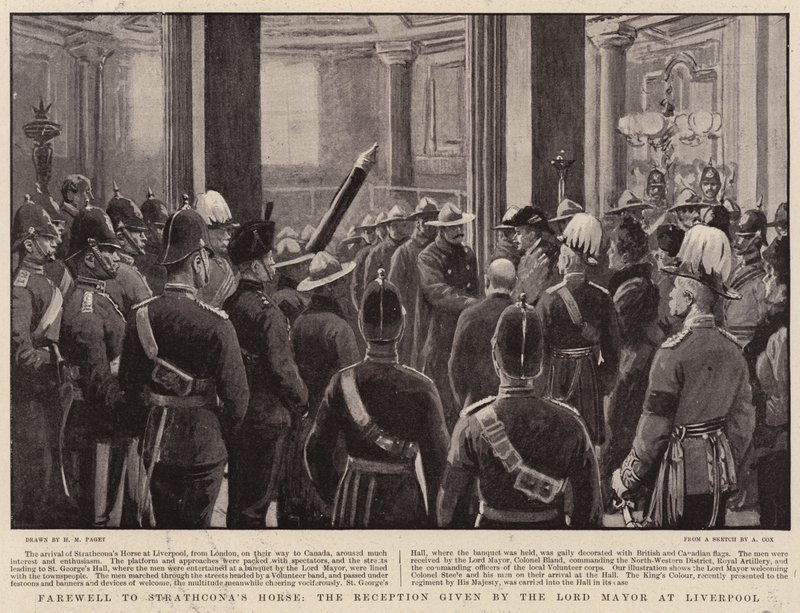 Adeus ao cavalo de Strathcona, a recepção dada pelo Lord Mayor em Liverpool de Henry Marriott Paget