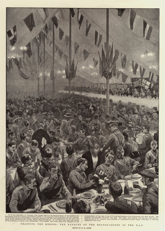 Festejando os heróis, o banquete na sede do HAC de Henry Marriott Paget