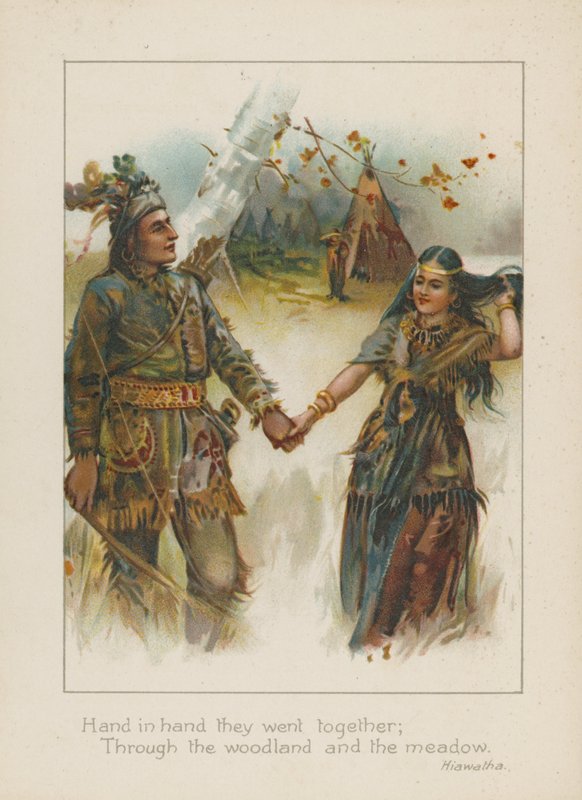 De mãos dadas eles foram juntos, através da floresta e do prado (chromolitho) de Henry Marriott Paget