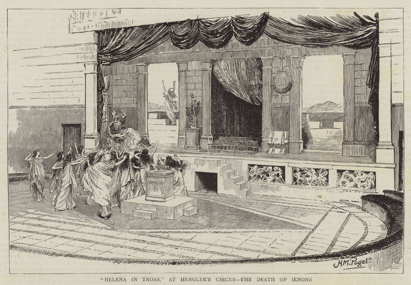 Helena em Troas, no circo de Hengler, a morte de Oenone de Henry Marriott Paget