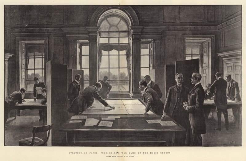 Estratégia no papel, jogando o jogo de guerra no Horse Guards de Henry Marriott Paget