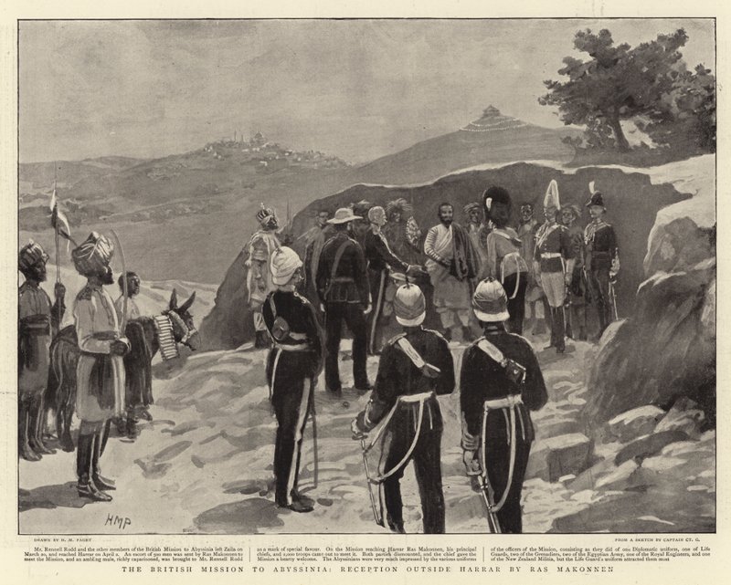 A Missão Britânica à Abissínia, Recepção fora de Harrar por Ras Makonnen de Henry Marriott Paget