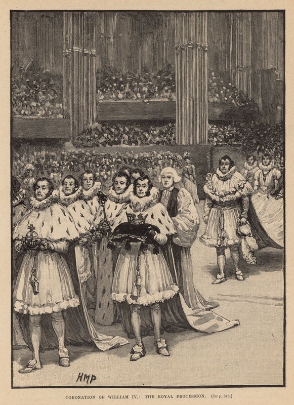 A Coroação do Rei Guilherme IV: A Procissão Real (gravura) de Henry Marriott Paget