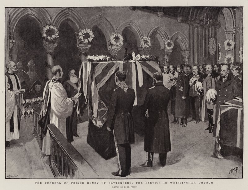O funeral do príncipe Henry de Battenberg, o serviço na igreja de Whippingham de Henry Marriott Paget