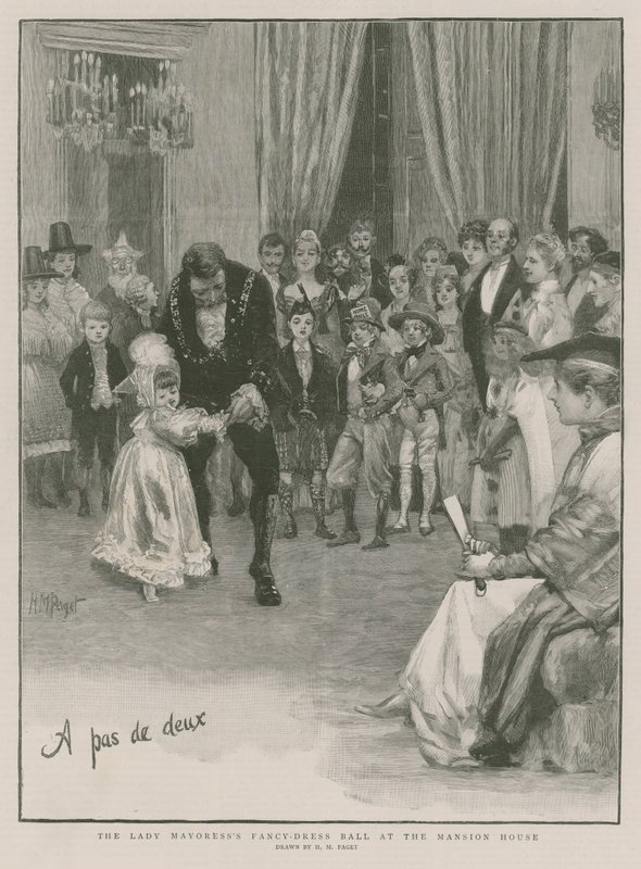 O baile de fantasia da Senhora Prefeita na Mansion House (gravura) de Henry Marriott Paget