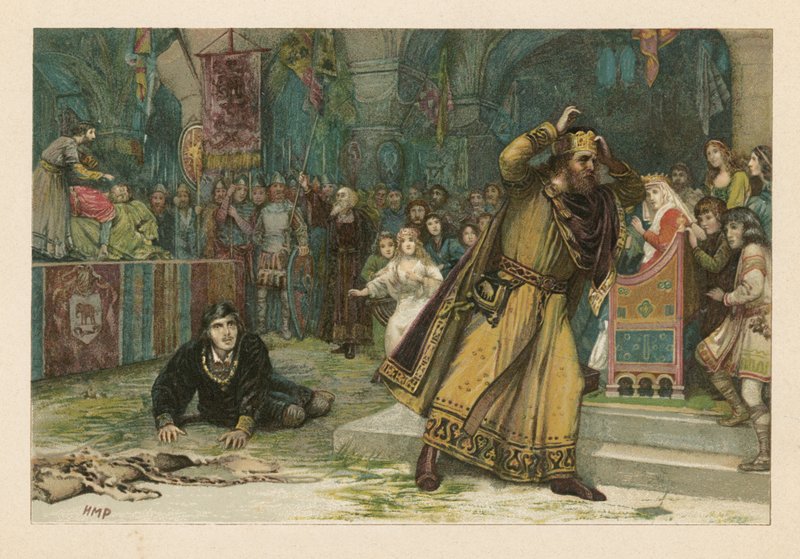 A cena do jogo de Hamlet (chromolitho) de Henry Marriott Paget
