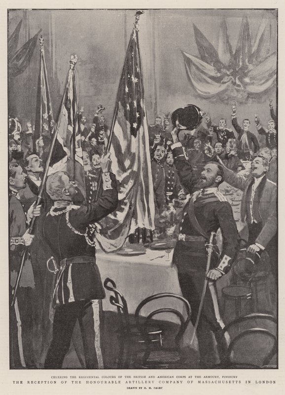 A recepção da honorável companhia de artilharia de Massachusetts em Londres de Henry Marriott Paget