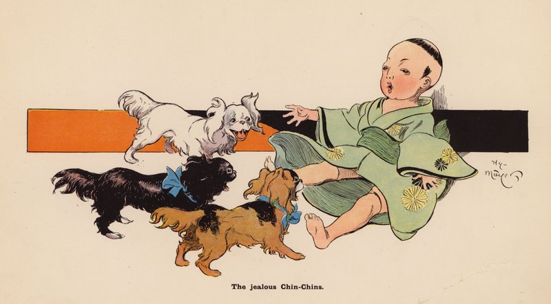 Ilustração para As Aventuras de uma Boneca Japonesa (litografia a cores) de Henry Mayer