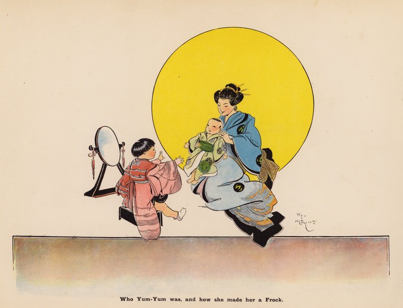 Ilustração para As Aventuras de uma Boneca Japonesa (litografia a cores) de Henry Mayer