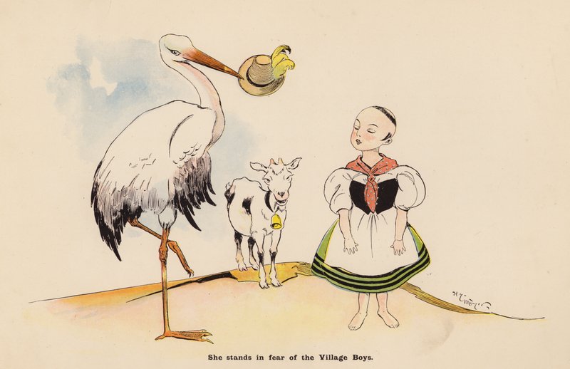 Ilustração para As Aventuras de uma Boneca Japonesa (litografia a cores) de Henry Mayer