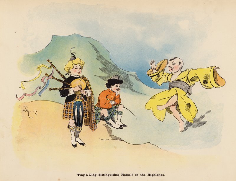 Ilustração para As Aventuras de uma Boneca Japonesa (litografia a cores) de Henry Mayer