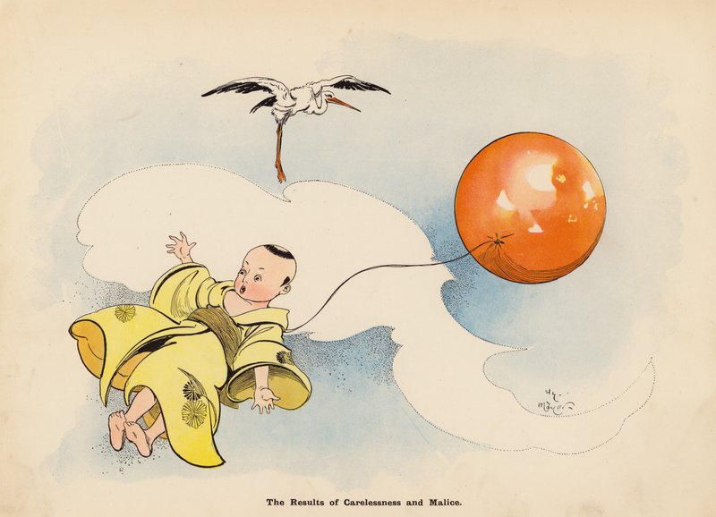 Ilustração para As Aventuras de uma Boneca Japonesa (litografia a cores) de Henry Mayer