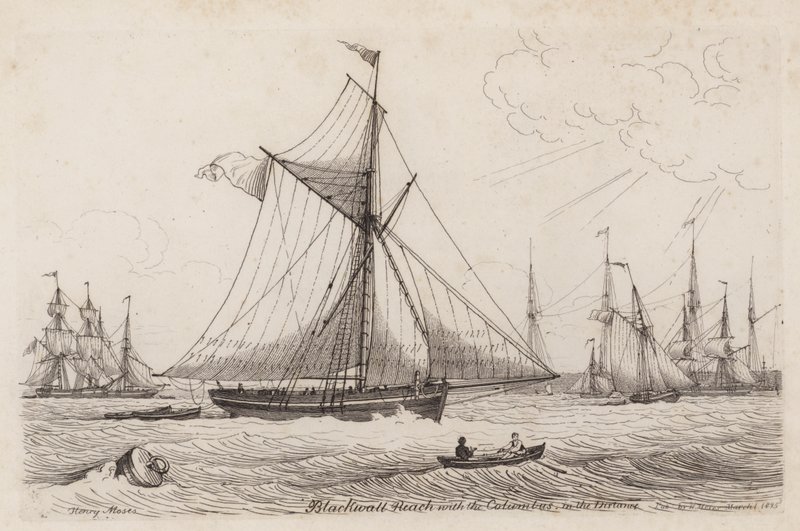 Blackwall Reach e o Columbus à distância de Henry Moses