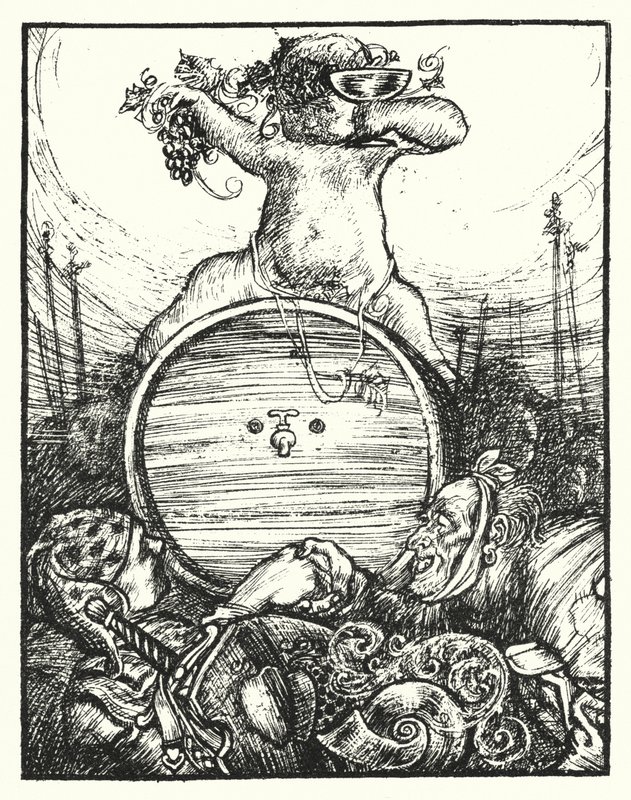 Canção de Shakespeare: "Nas tuas cubas afogam-se os nossos cuidados" (litho) de Henry Ospovat