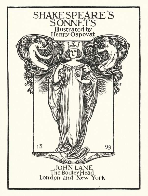 Shakespeares Sonnets, página de título (litho) de Henry Ospovat