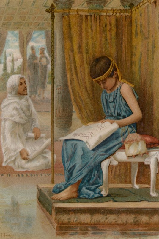 O Jovem Rei Josias (chromolitho) de Henry Ryland
