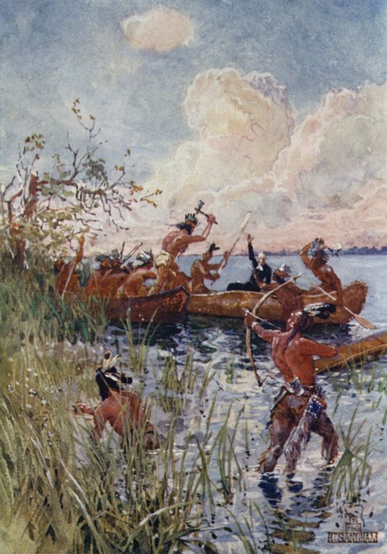 Atacado por iroquois de Henry Sandham