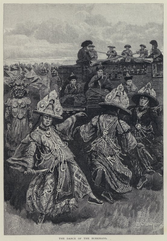 A dança dos Burkhans (litho) de Henry Sandham