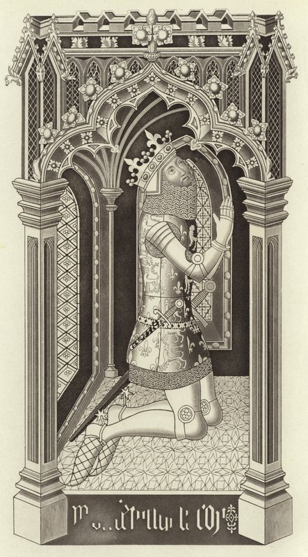 Eduardo III, por volta de 1355, da Capela de Santo Estêvão, em Westminster de Henry Shaw