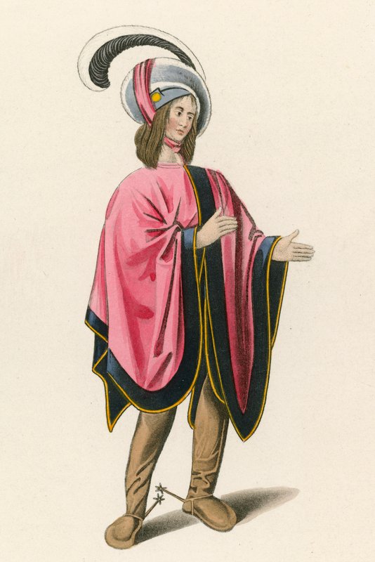 Figura, c 1480, do Museu Britânico, Royal MS 19 C VIII de Henry Shaw