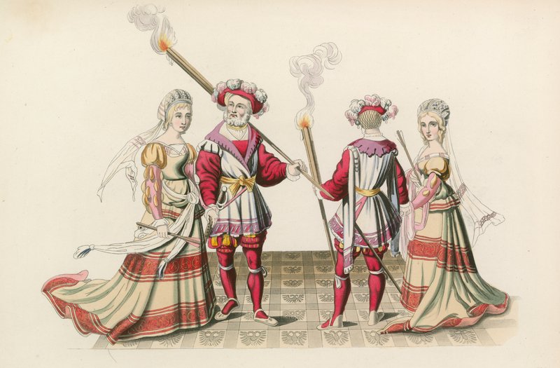 Figuras de tapeçarias, início do século XVI de Henry Shaw