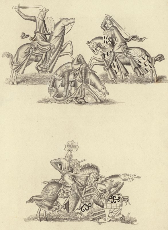 Cavaleiros lutando, cerca de 1260 de Henry Shaw