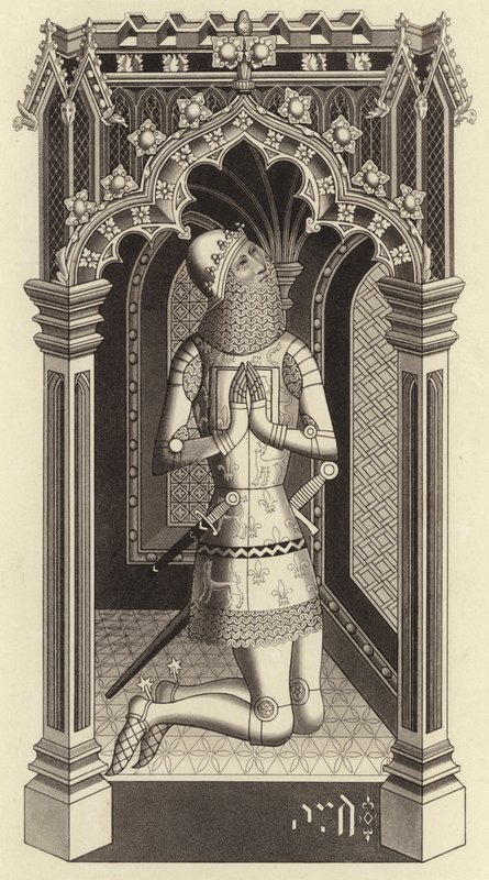 O Príncipe Negro, por volta de 1355, da Capela de Santo Estêvão, em Westminster de Henry Shaw
