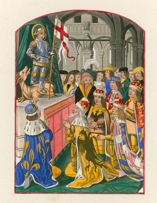 Os soberanos da Europa adorando São Jorge, no final do século XV de Henry Shaw