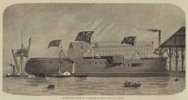 Flutuante HMS Sultan fora do Dock de Henry Spernon Tozer