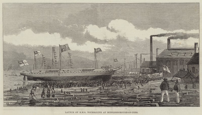 Lançamento do HMS Tourmaline em Middlesborough-on-Tees de Henry Spernon Tozer