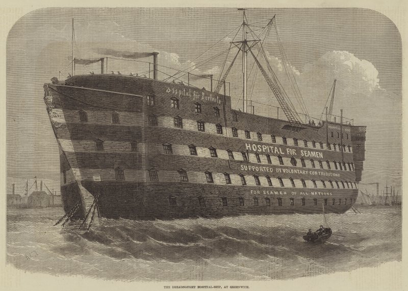 O navio-hospital Dreadnought, em Greenwich de Henry Spernon Tozer