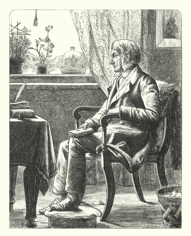 Um Pai que lê a Bíblia (gravura) de Henry Stacey (after) Marks