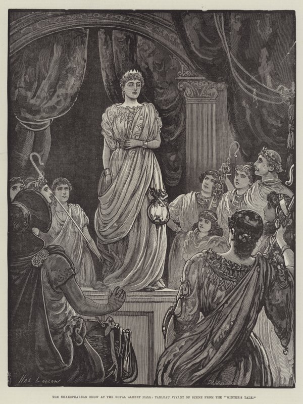 O Show de Shakespeare no Royal Albert Hall, Tableau Vivant de Cena do Conto do Inverno de Henry Stephen Ludlow