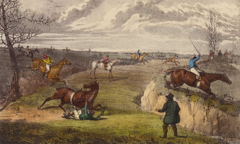 Um Steeple-Chase (cor litho) de Henry Thomas (after) Alken