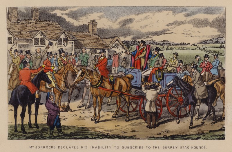 Ilustração para Jorrocks Jaunts e Jollities (cor litho) de Henry Thomas (after) Alken